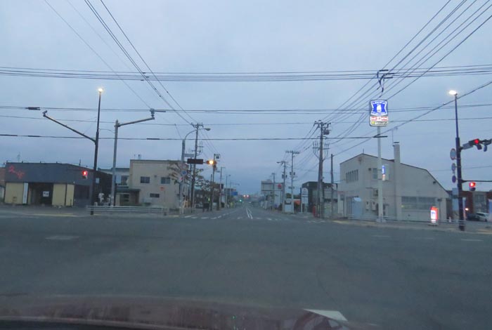 webnews今朝の北見/交差点から奥は常呂方面