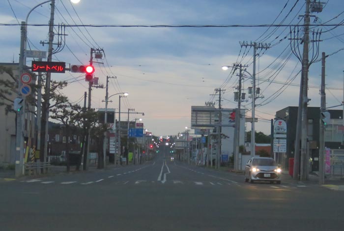 webnews今朝の北見/交差点から奥は常呂方面