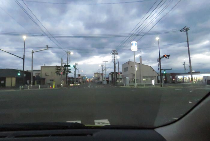 webnews今朝の北見/交差点から奥は常呂方面
