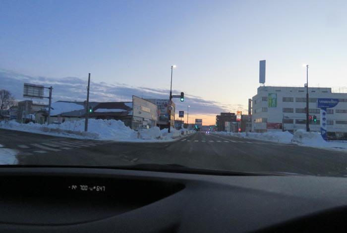 webnews今朝の北見/交差点から北4条通り側のパレスビル方向