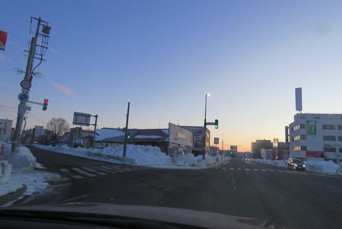 webnews今朝の北見/交差点から北4条通り側のパレスビル方向