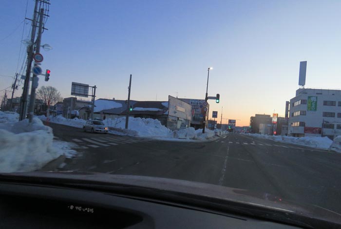 webnews今朝の北見/交差点から北4条通り側のパレスビル方向