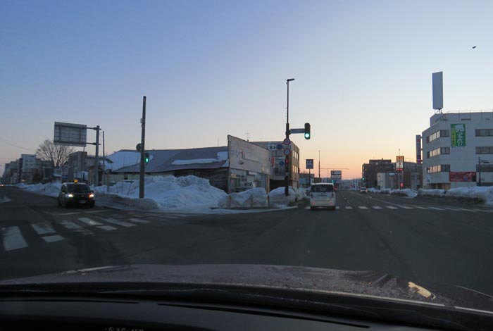 webnews今朝の北見/交差点から北4条通り側のパレスビル方向