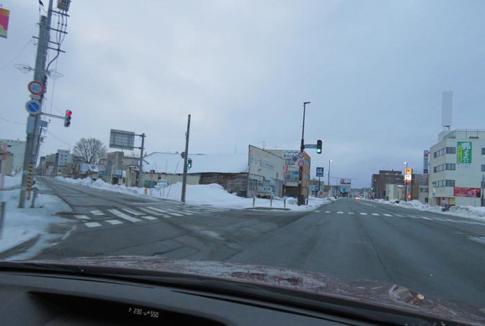 webnews今朝の北見/交差点から北4条通り側のパレスビル方向