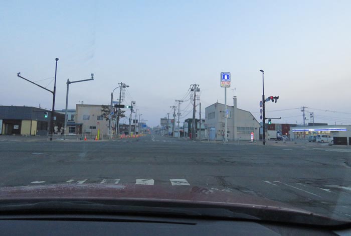 webnews今朝の北見/交差点から奥は常呂方面
