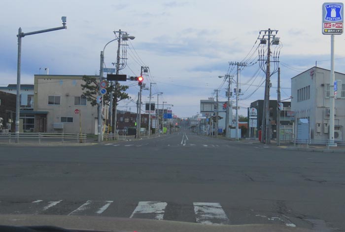 webnews今朝の北見/交差点から奥は常呂方面